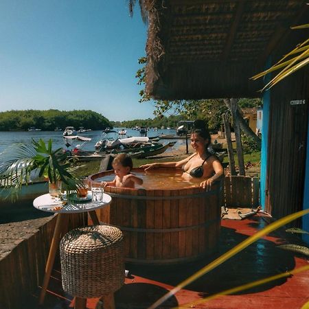 Casinha Azul na beira do Rio Caraíva Vila Exterior foto