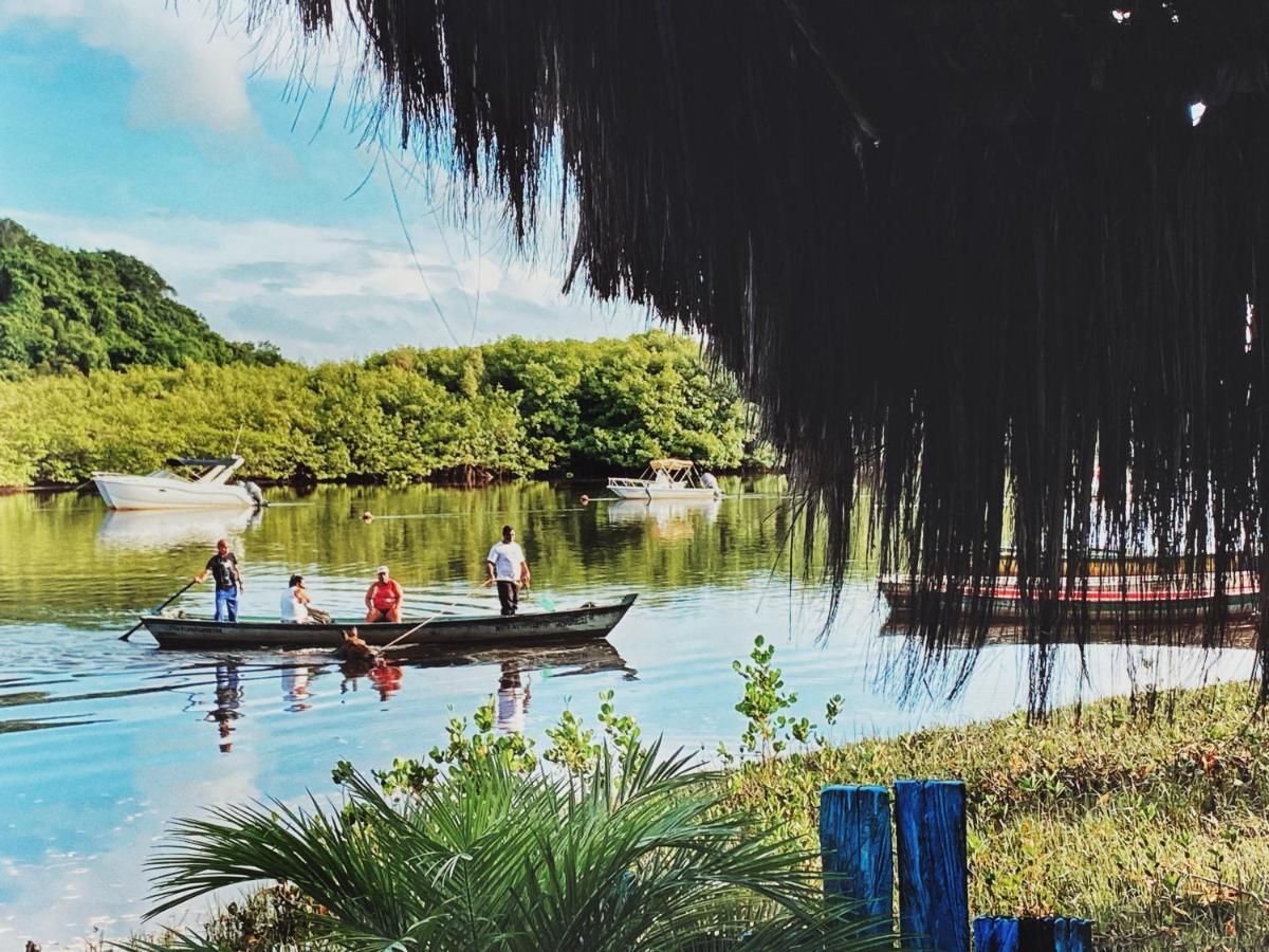 Casinha Azul na beira do Rio Caraíva Vila Exterior foto