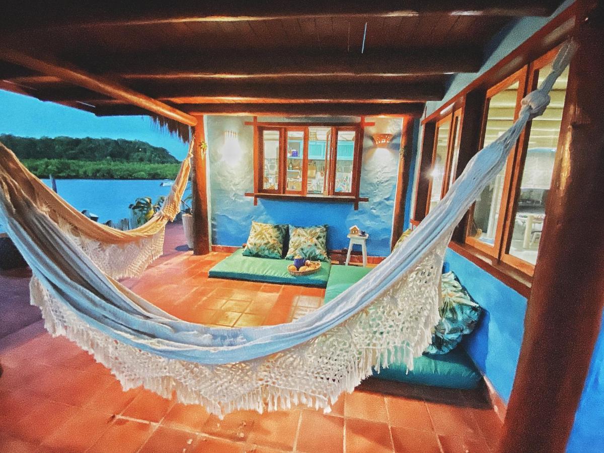 Casinha Azul na beira do Rio Caraíva Vila Exterior foto
