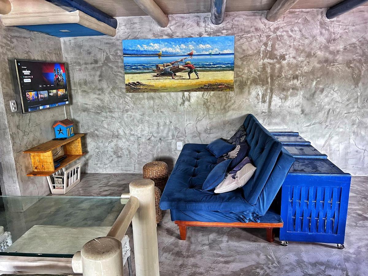 Casinha Azul na beira do Rio Caraíva Vila Exterior foto