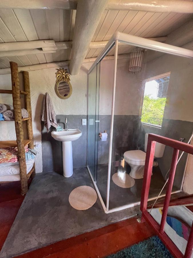 Casinha Azul na beira do Rio Caraíva Vila Exterior foto