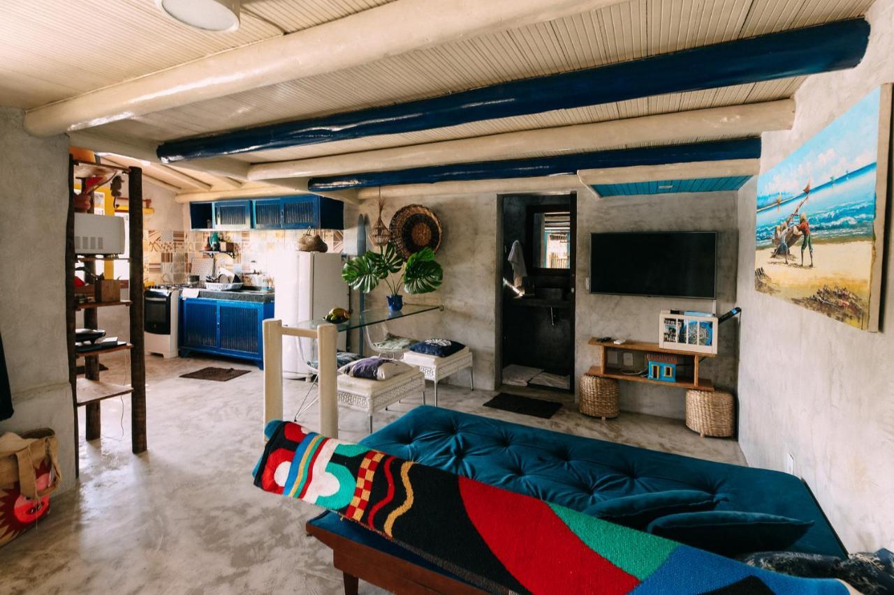 Casinha Azul na beira do Rio Caraíva Vila Exterior foto