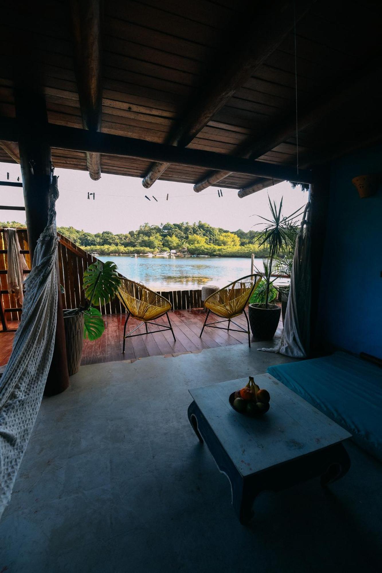 Casinha Azul na beira do Rio Caraíva Vila Exterior foto