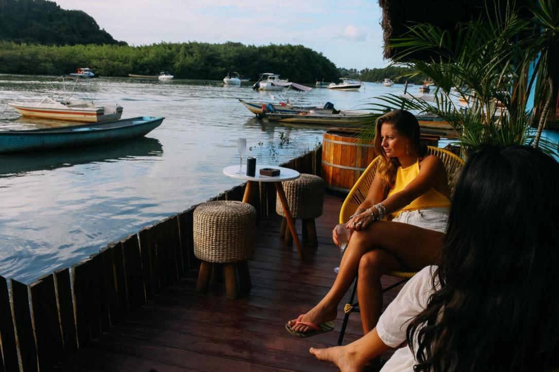 Casinha Azul na beira do Rio Caraíva Vila Exterior foto
