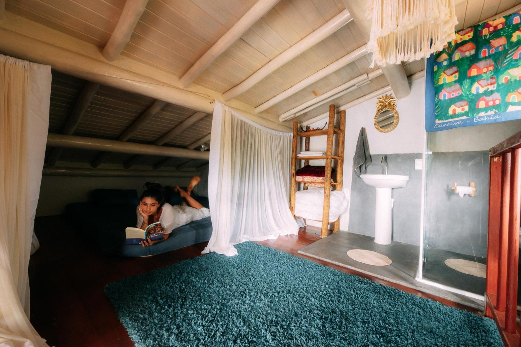 Casinha Azul na beira do Rio Caraíva Vila Exterior foto