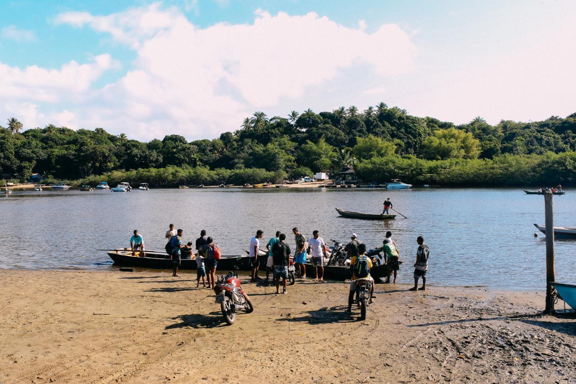 Casinha Azul na beira do Rio Caraíva Vila Exterior foto