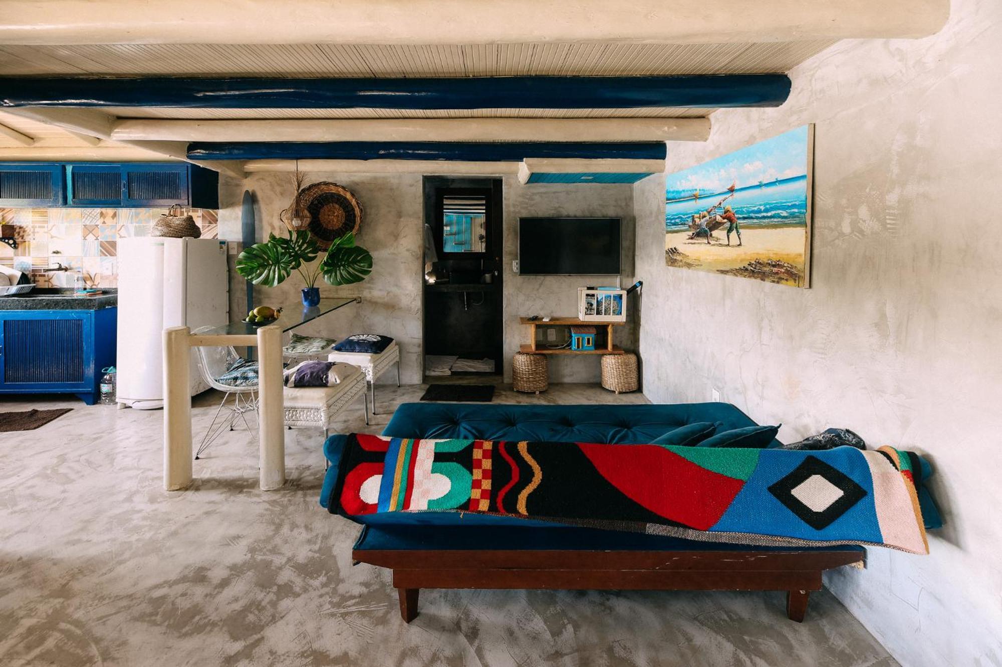Casinha Azul na beira do Rio Caraíva Vila Exterior foto